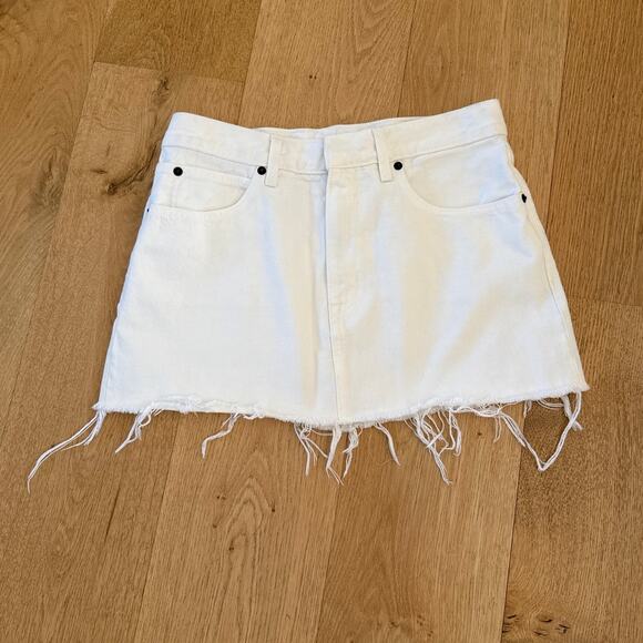Slvrlake - Micro Mini Skirt in White Denim - Picture 1 of 4